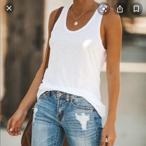 Racerback white tank top